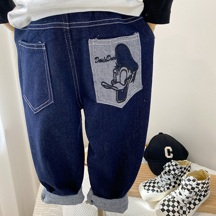 儿童牛仔裤男童裤子春秋款5小童7潮帅洋气8秋装6宝宝长裤男孩3岁4