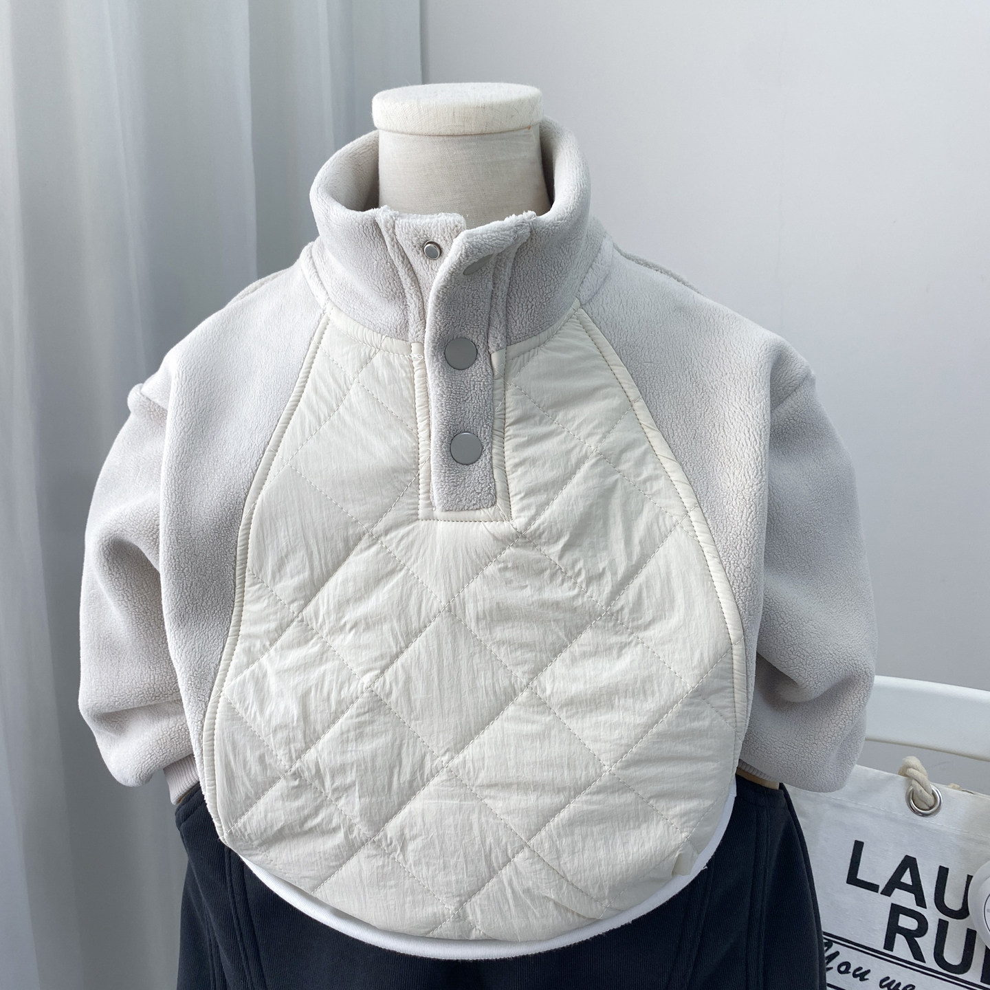 双面绒夹棉卫衣男童冬季校服内搭