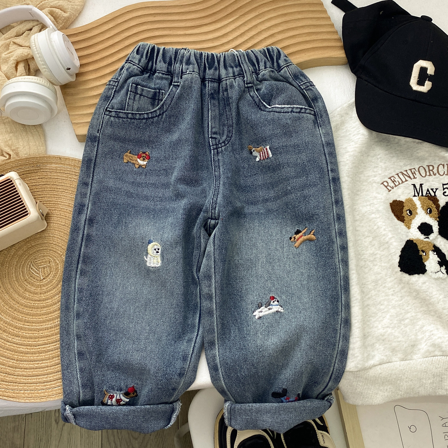 儿童软牛仔裤男童裤子长裤春秋装2025新款秋季男孩中童小童超秋款,童装/婴儿装/亲子装,裤子,淘宝优惠券,粉丝福利购,淘宝优惠卷