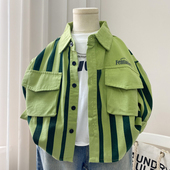 2026新款 洋气时尚 儿童衬衫 开春韩版 男孩中童潮 长袖 男童外套春秋款