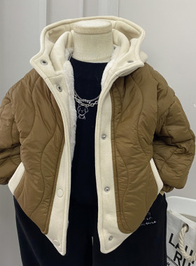 加绒夹棉加厚男童棉服冬季外套