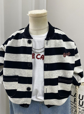 男童棒球服开衫外套薄款柔软春秋