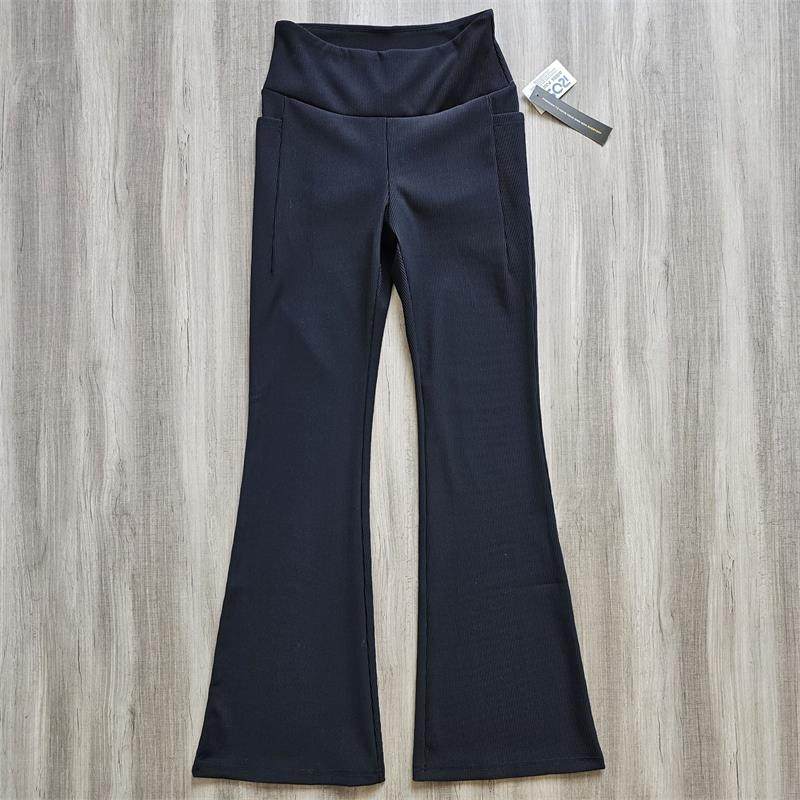 外贸单女中高腰速干弹力紧身大脚裤健身瑜伽长裤跑步喇叭裤舞蹈裤