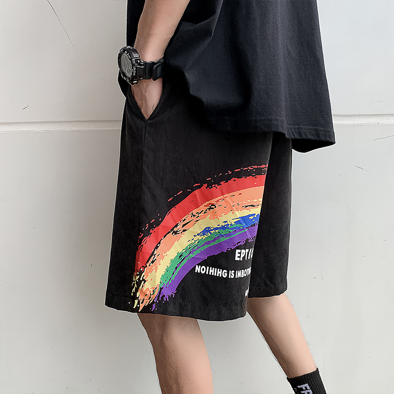 Personality Capris rainbow shorts for men