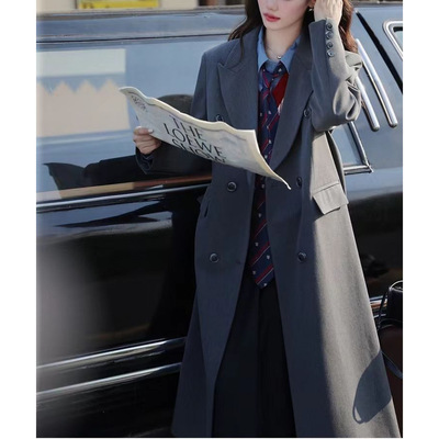 正义女神言惠知佘诗曼同款西装风衣春秋小个子显瘦过膝中长款外套