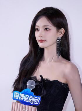 美人余余梦李一桐同款流苏银针耳环时尚百搭暗黑风耳坠小众耳饰女