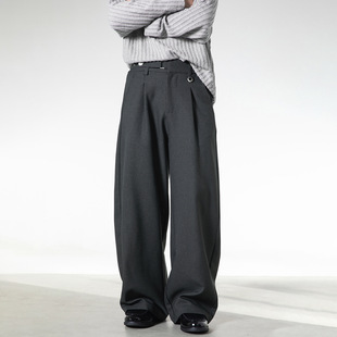 现在就出发王安宇陈伟霆同款老钱风西裤男休闲裤立体打褶直筒长裤