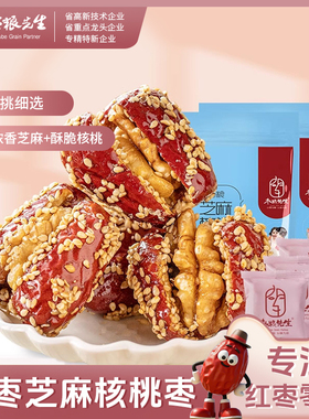 枣粮先生芝麻核桃骏枣205g 一袋 新疆红枣休闲零食独立小包装