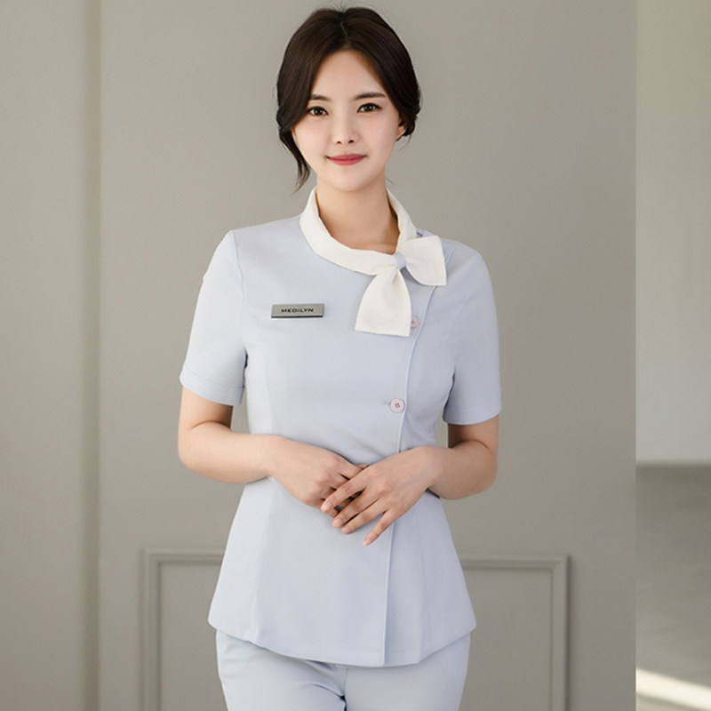 韩版美容院美容师工作服SPA养生会所纹绣美甲技师服店长服女套装