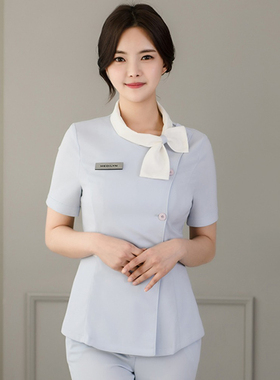 韩版美容院美容师工作服SPA养生会所纹绣美甲技师服店长服女套装