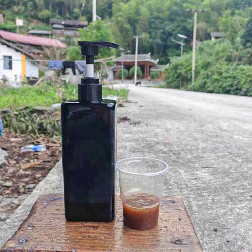 手工植物草本侧柏皂角墨旱莲茶枯等浓缩液69元500ml