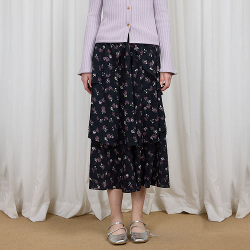 BZXO复古小碎花半身裙女