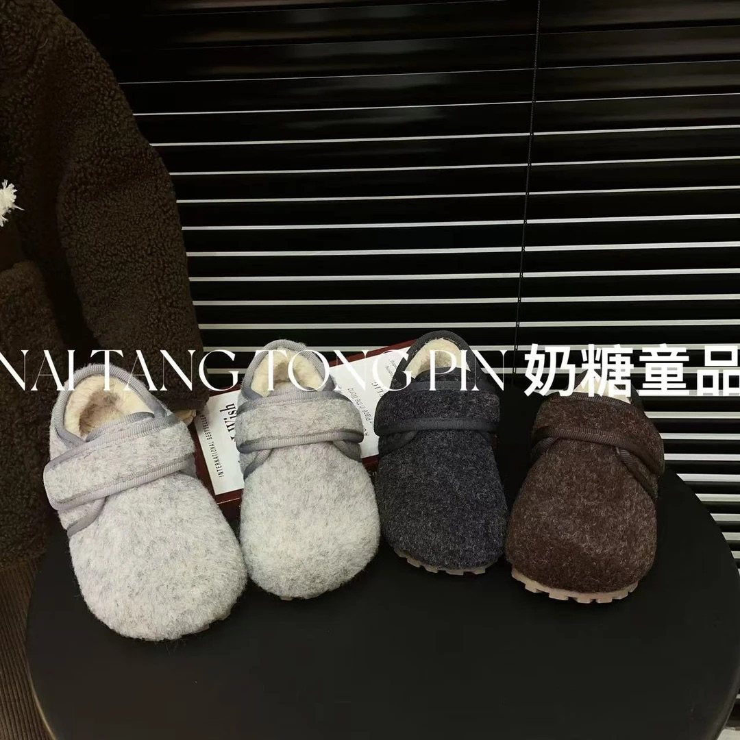 韩版童鞋格雷系冬季儿童毛呢面料毛毛勃肯鞋男女童百搭豆豆鞋潮,童鞋/婴儿鞋/亲子鞋,棉鞋,淘宝优惠券,粉丝福利购,淘宝优惠卷