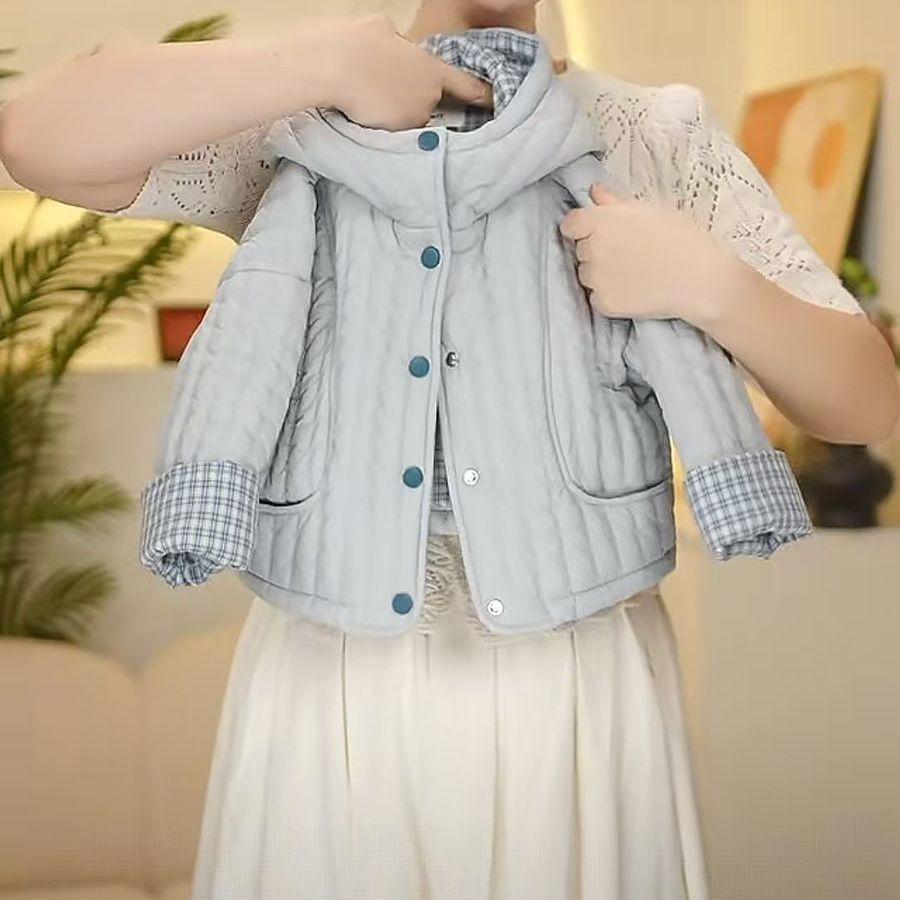 男女童韩版棉外套秋冬2025新款加厚棉服保暖洋气外套带帽小棉衣