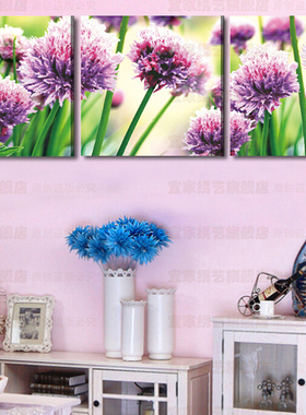 2024清库3D精准印花十字绣DIY简约材料包客厅紫色蒲公英棉布花卉