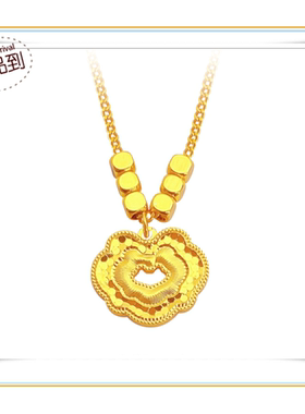 镀24K黄金新款女士 爆闪方糖珠碎冰冰如意锁 精致时尚沙金锁骨链