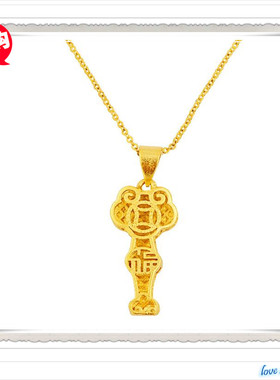 越南沙金女士吉祥如意吊坠女链子