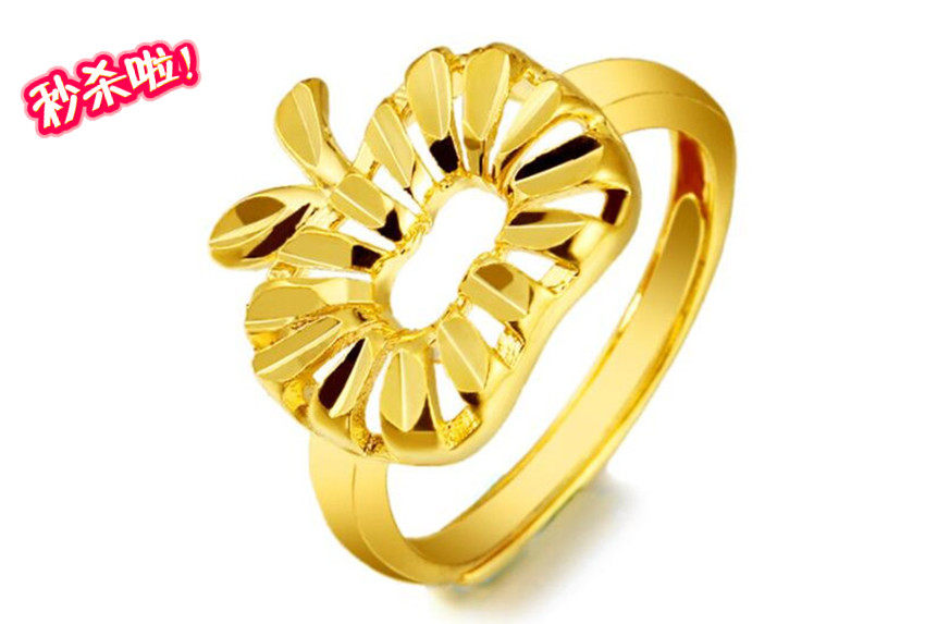 越南沙金女士日韩风开口戒指