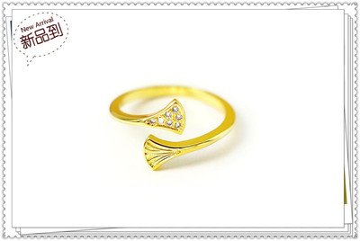 越南沙金女士微镶钻开口戒指