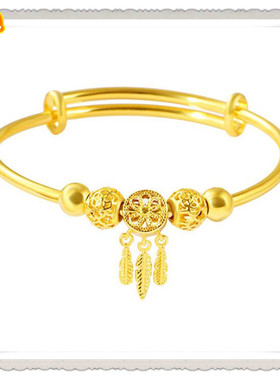 越南沙金女士菱形捕梦网羽毛手环