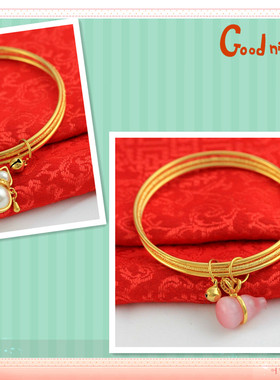 女士时尚风铃铛沙金手镯