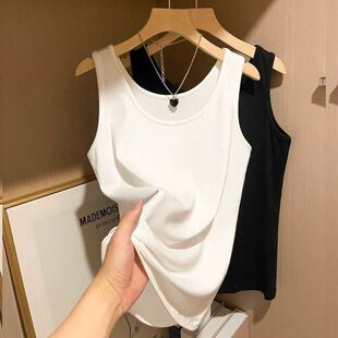 胖mm显瘦外穿内搭打底无袖 吊带背心女大码 上衣 U领新款 纯棉春夏季