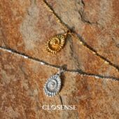 CLOSENSE 远古印记 系列原创设计螺化石纹理小号吊坠项链金银