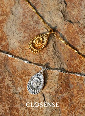 CLOSENSE『远古印记』系列原创设计螺化石纹理小号吊坠项链金银