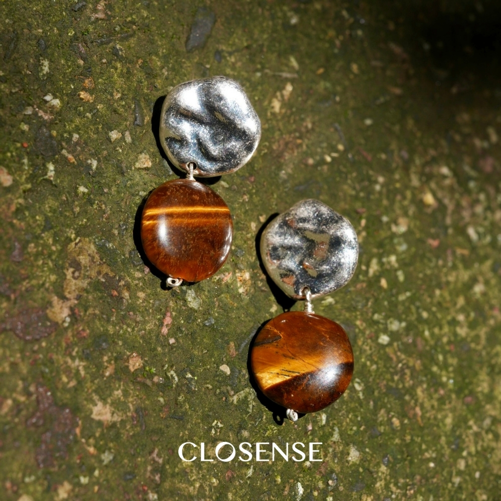 CLOSENSE天然虎眼石耳饰好寓意
