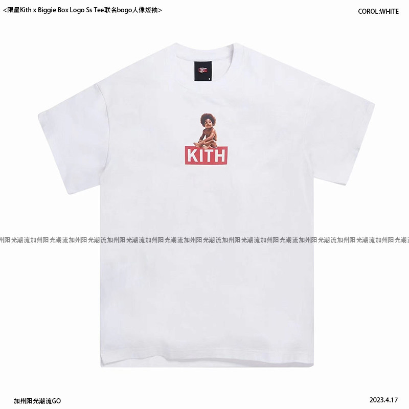 限量Kith x Biggie Box Logo Ss Tee联名bogo人像短袖夏季男士