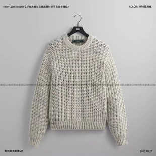 Kith Lyon Sweater 23FW大理石花纹圆领针织毛衣男女情侣