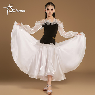 摩登舞服大裙摆华尔兹艺考连衣裙交际舞比赛服训练服新款国标舞服