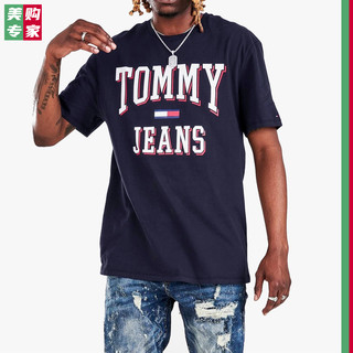 TOMMY JEANS 新款汤米男士时尚休闲短袖T恤纯棉立体大标美国采购