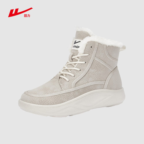 回力雪地靴女2025秋冬新款加绒加厚短靴女款厚底棉鞋皮毛一体靴子