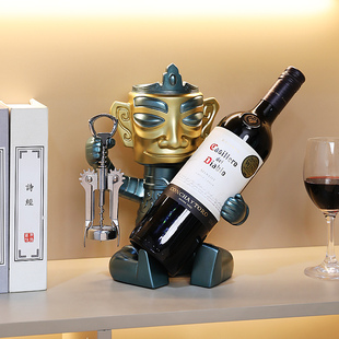 创意新中式 饰品 三星堆红酒架摆件乔迁礼物实用餐桌玄关摆设酒柜装