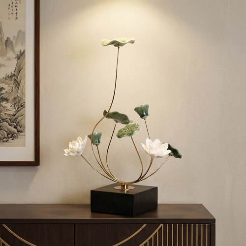 莲花中式摆件茶室隔断