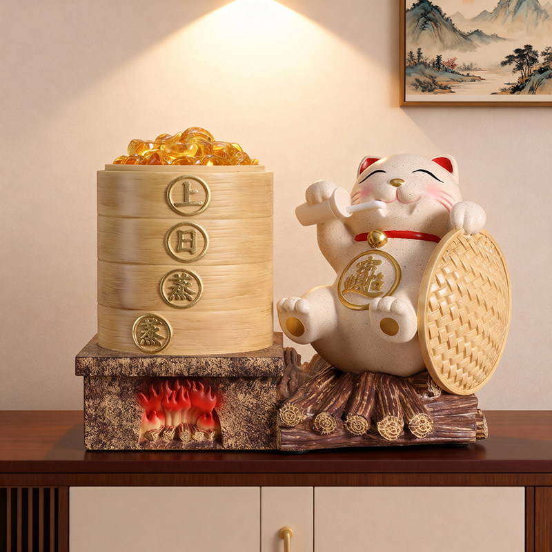 蒸蒸日上招财猫摆件乔迁开业礼物图片