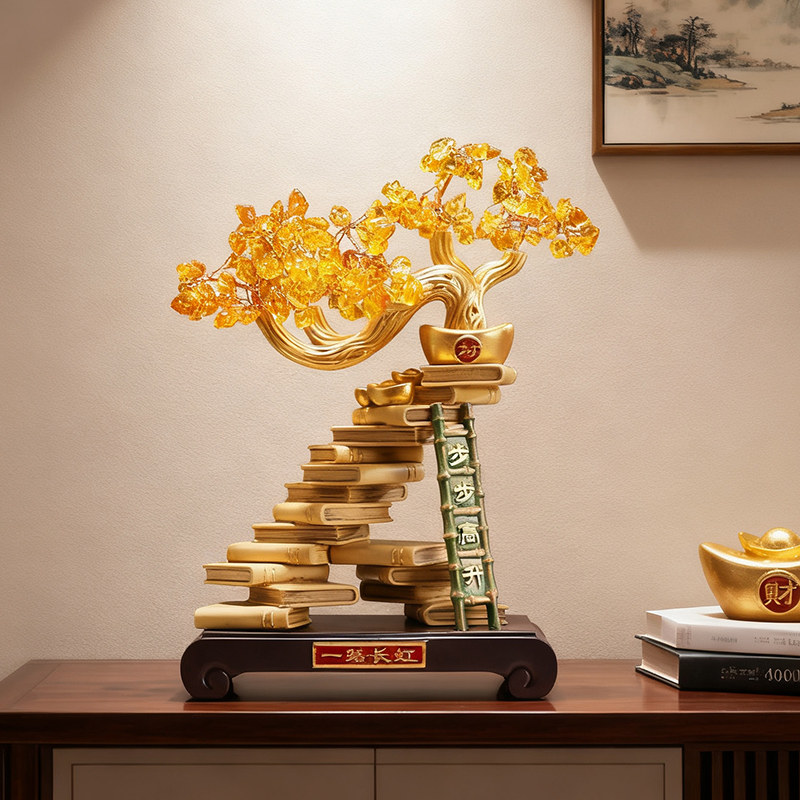 节节高升酒柜摆件桌面装饰品水晶发财树高档乔迁新居开业定制礼物,家居饰品,装饰摆件,淘宝优惠券,粉丝福利购,淘宝优惠卷