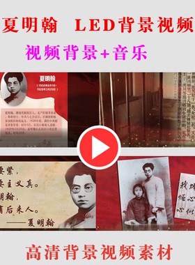 夏明翰 红色LED大屏幕朗诵动态节目背景视频素材演出表演舞台-B74