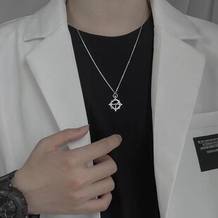船舵吊坠项链男潮流高级感冷淡风小众长款百搭小众设计男士饰品