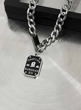 好运铭牌项链不掉色锁骨链