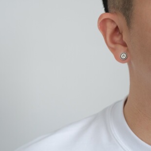 复古飞鸟耳钉男款潮流个性嘻哈风单只痞帅感耳饰时尚做旧男士耳环