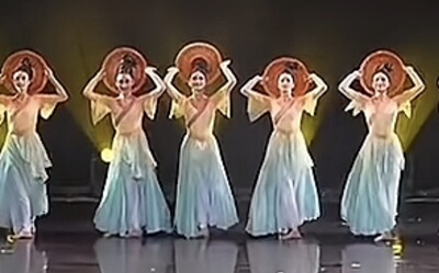 2026新款古典舞民族民间女子斗笠群舞《再绘渔村夕照》舞蹈演出服