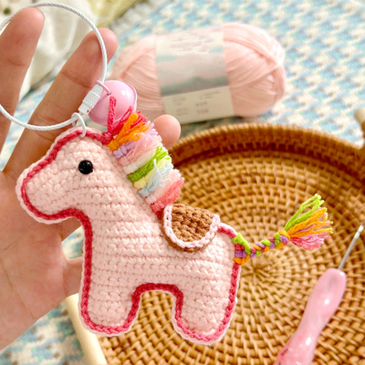 毛线钩织H彩虹小马DIY材料包