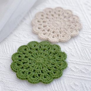 DIY手工编织花朵杯垫毛线钩织材料包简约茶杯隔热垫新手入门钩针