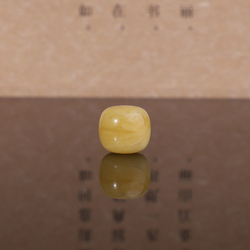天然正品俄料蜜蜡老型珠散珠 10.9*9.6mm黄白花蜡琥珀配珠 AL5043