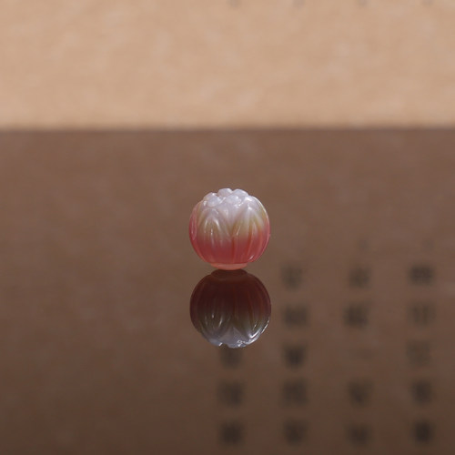 天然盐源玛瑙散珠莲花珠8.7mm 246号单颗精品三色 步步生莲