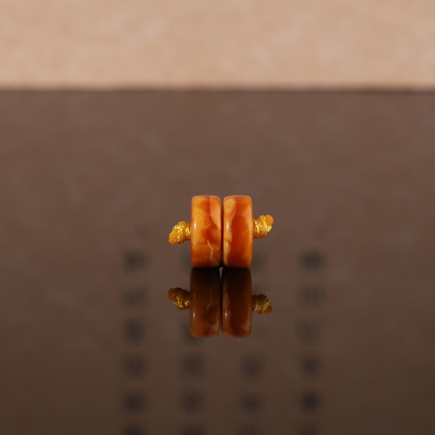 俄料老蜜蜡古董蜜蜡直切隔片对珠 8*3.5mm 精品垫片手链配珠 G23
