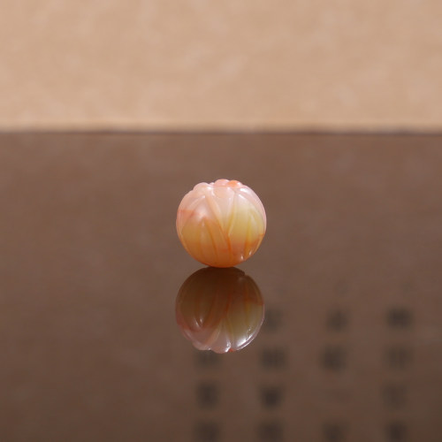天然盐源玛瑙散珠莲花珠9mm+ 542号单颗精品三色 步步生莲