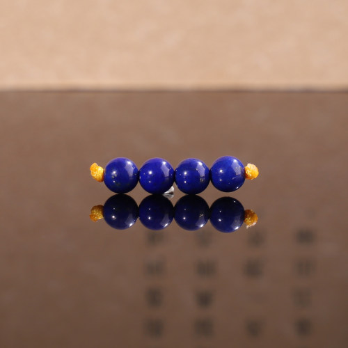 正品老坑矿帝王蓝5mm 549号 阿富汗青金石圆珠 散珠少金少白